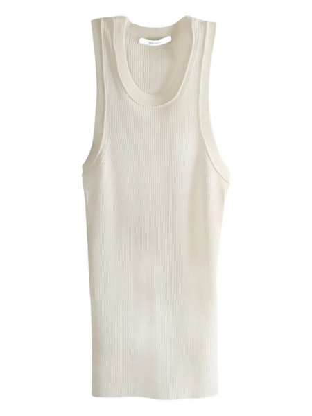  Givenchy Ribbed Racer-back Tank Top - White 