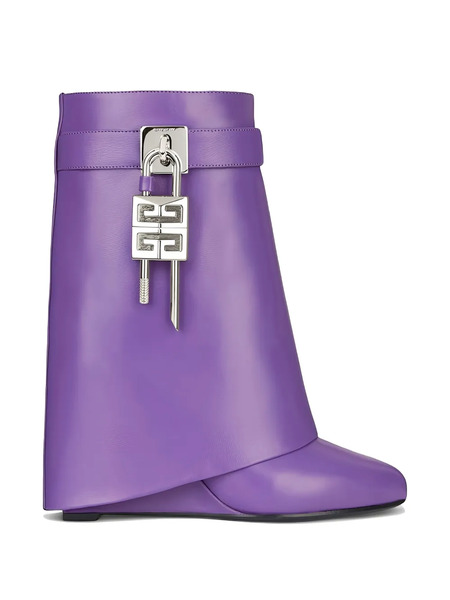  Givenchy Shark Lock Ankle Boots - Purple 