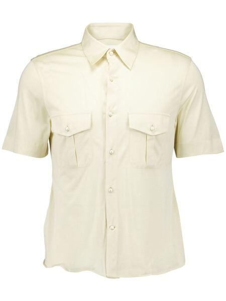  Givenchy Short-sleeve Silk Shirt - Neutrals 