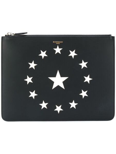  Givenchy Star Printed Clutch - Black 