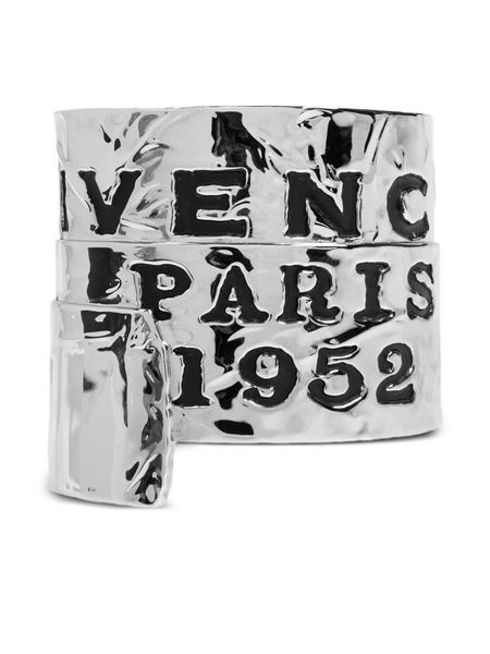  Givenchy Tape Engraved Cuff Bracelet - Silver 