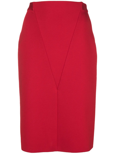  Givenchy V Front Pencil Skirt - Red 