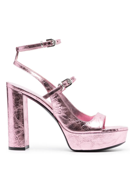  Givenchy Voyou 120mm Platform Leather Sandals - Pink 