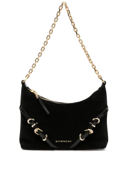  Givenchy Voyou Party Velvet Shoulder Bag - Black 