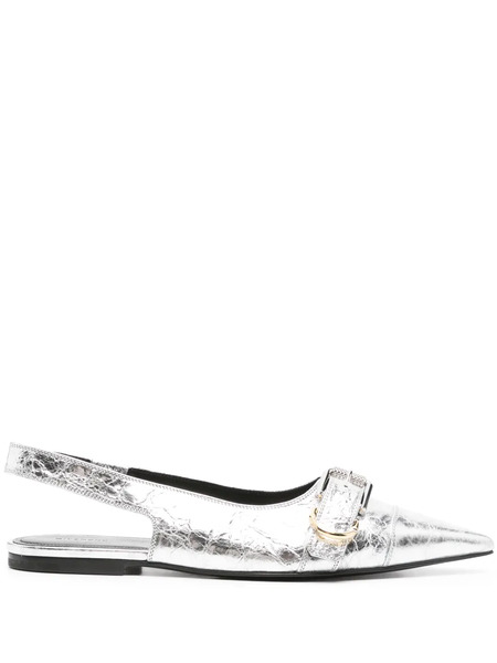  Givenchy Voyou Slingback Ballerina Shoes - Silver 