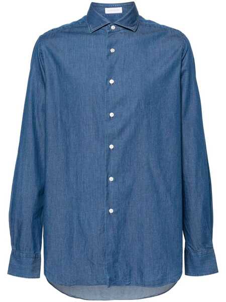  Glanshirt Long-sleeved Denim Shirt - Blue 