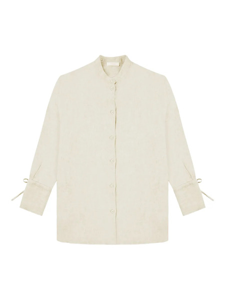  Glanshirt Tie-cuff Linen Shirt - Neutrals 
