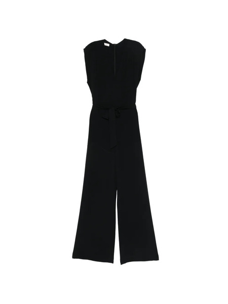  Glanshirt Tie-waist Jumpsuit - Black 