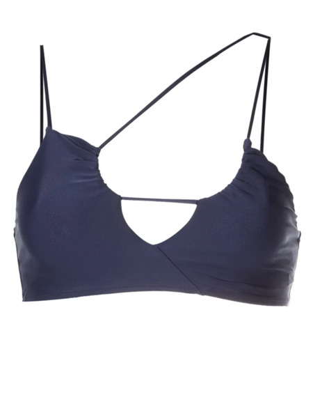  Gloria Coelho Asymmetric-neck Bikini Top - Blue 