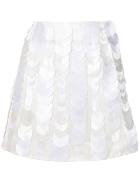  Gloria Coelho Circle-appliqué Miniskirt - White 