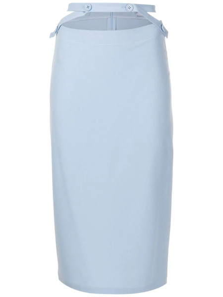  Gloria Coelho Cut-out Pencil Skirt - Blue 