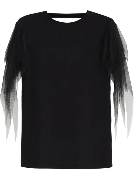  Gloria Coelho Destroyed-sleeve T-shirt - Black 