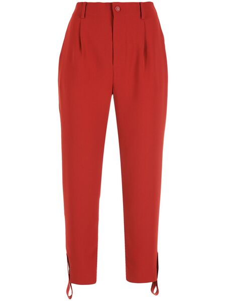  Gloria Coelho Draped Strap Crop Trousers - Red 