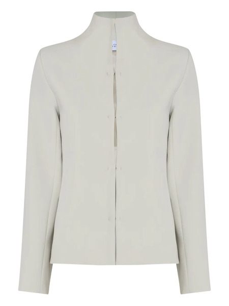  Gloria Coelho High-neck Button Top - Grey 