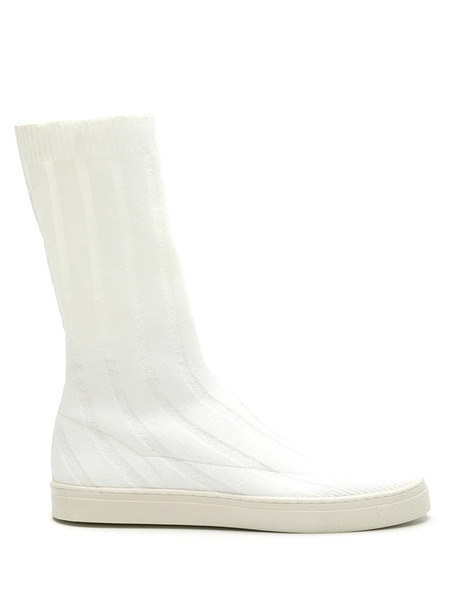  Gloria Coelho Knitted High-top Sneakers - Neutrals 