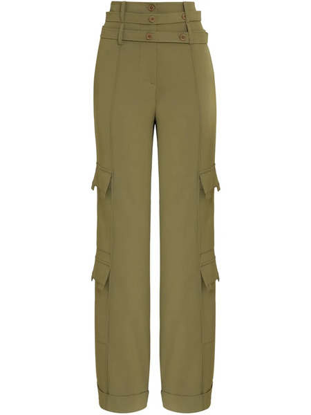  Gloria Coelho Layered Cargo Trousers - Green 