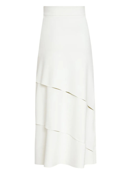  Gloria Coelho Layered Slit Midi Skirt - White 