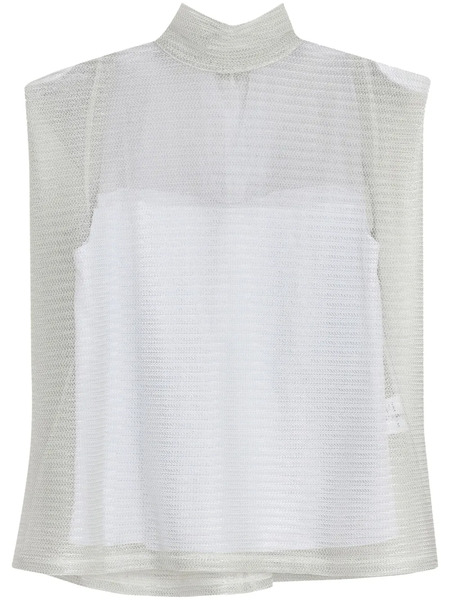  Gloria Coelho Metallic Mesh Top - Grey 