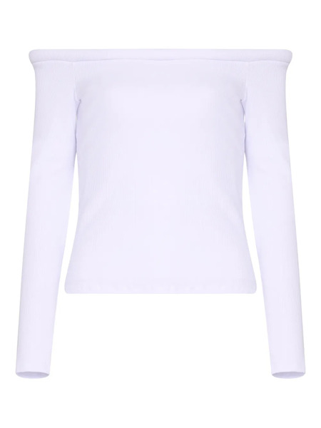  Gloria Coelho Off-shoulder Long-sleeve Top - White 