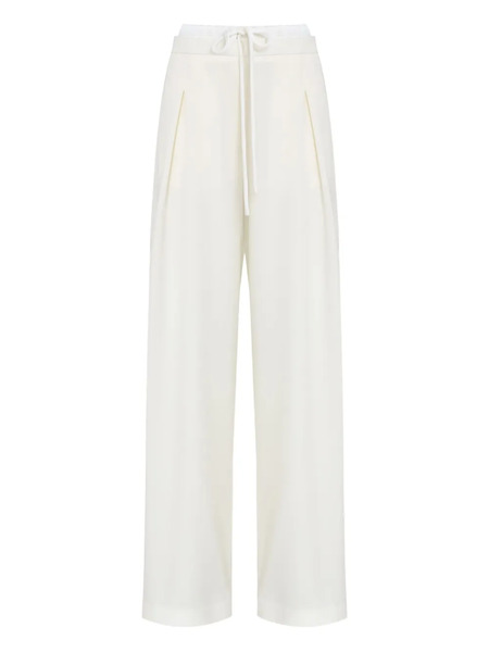  Gloria Coelho Pleated Drawstring Trousers - White 