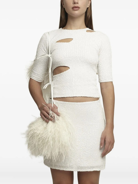  Gloria Coelho Sequin Cut-out Top - White 