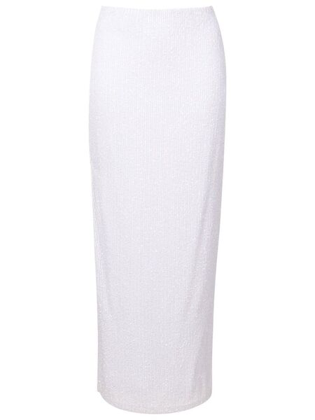  Gloria Coelho Sequin-embellished Midi Skirt - White 