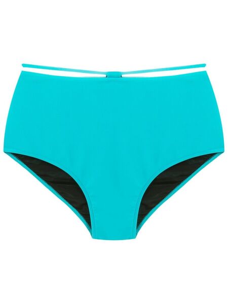  Gloria Coelho String-detail High-rise Bikini Briefs - Blue 