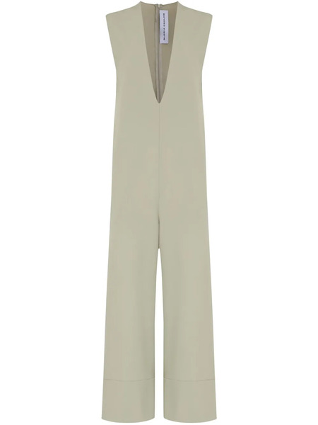  Gloria Coelho V-neck Jumpsuit - Neutrals 