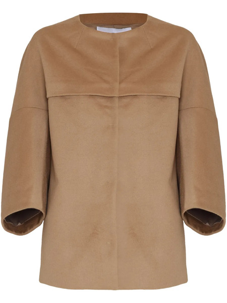  Gloria Coelho Wool Cape Jacket - Brown 