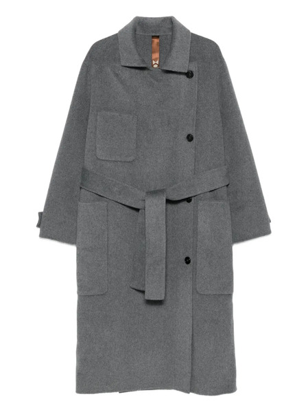  Glox Belted Patch-pocket Coat - Grey 