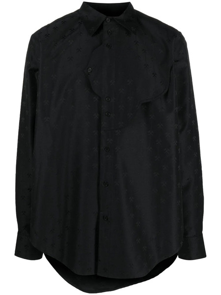  Gmbh Hammer-jacquard Button-up Shirt - Black 