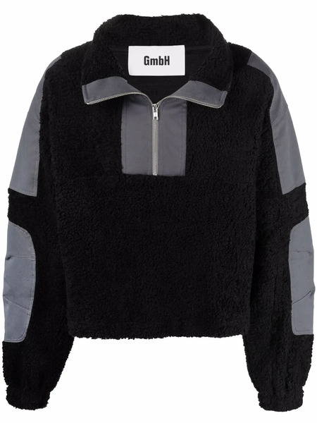  Gmbh Stand-up Collar Contrast Sweatshirt - Black 