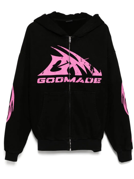  Godmade Logo Print Hoodie - Black 