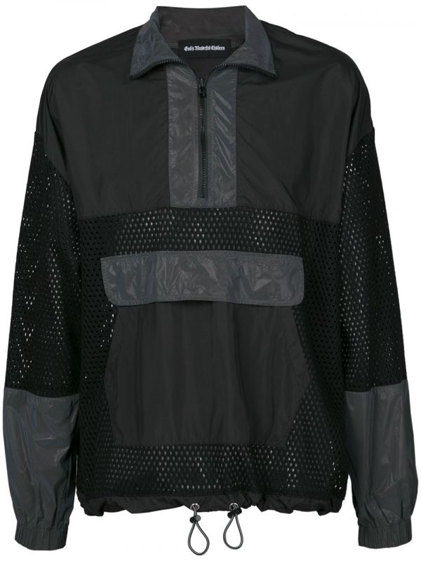  God's Masterful Children Mesh Panel Windbreakers - Black 