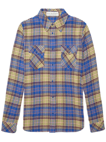  God's True Cashmere Check-print Cashmere Overshirt - Blue 
