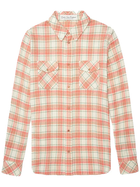  God's True Cashmere Check-print Cashmere Overshirt - Orange 