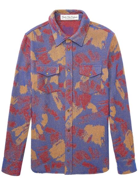  God's True Cashmere Patterned Cashmere Shirt - Blue 