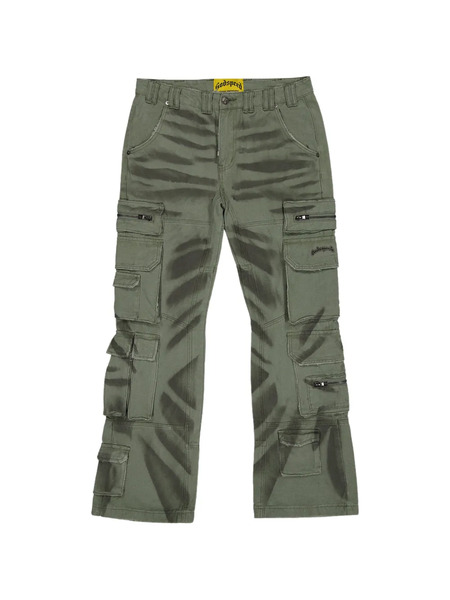  Godspeed Flared Cargo Trousers - Green 