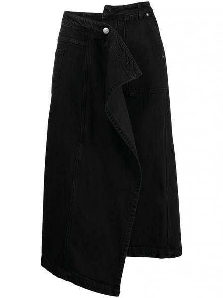  Goen.j Asymmetric Denim Skirt - Black 