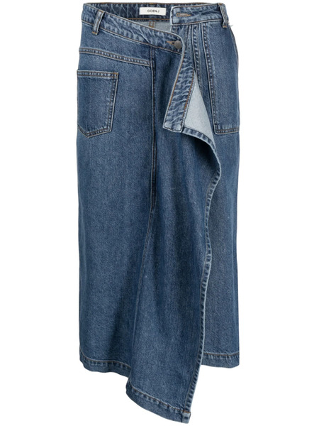  Goen.j Asymmetric Denim Skirt - Blue 