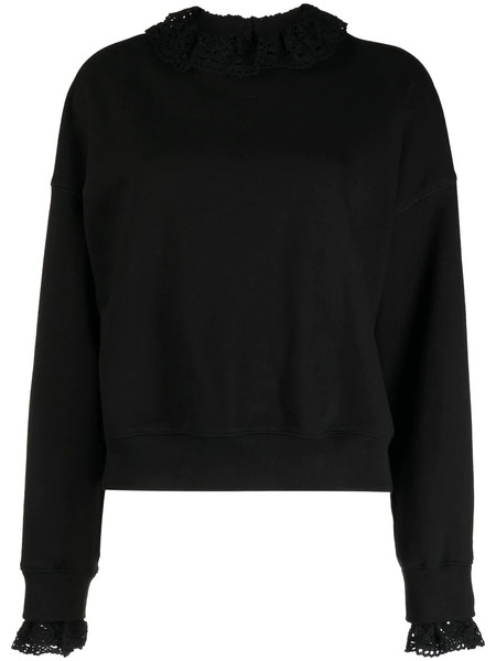  Goen.j Crochet-colar Sweatshirt - Black 