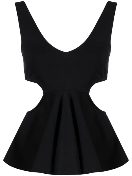  Goen.j Cut-out Ruffled Top - Black 