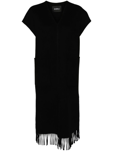  Goen.j Double-faced Fringed Dress - Black 