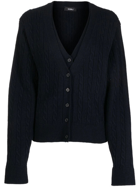  Goen.j Double-layered V-neck Cardigan - Blue 