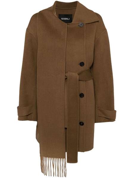 Goen.j Doubled-faced Muffler Coat - Brown 