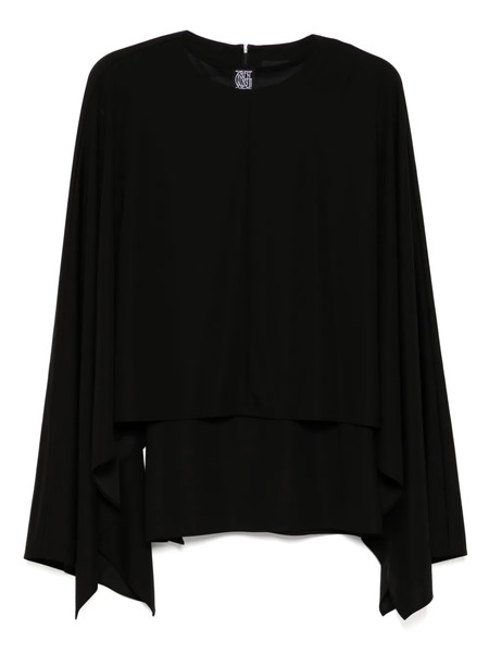  Goen.j Draped Cape Tank Top - Black 