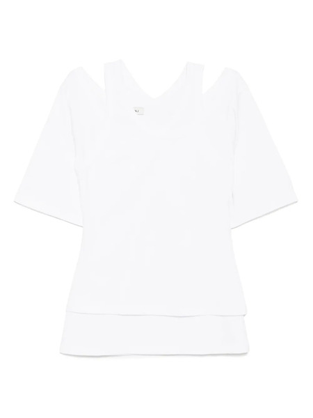  Goen.j Dual-layer Short-sleeve Top - White 