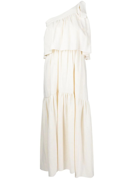  Goen.j Gathered One-shoulder Dress - Neutrals 