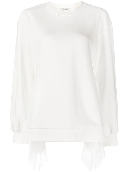  Goen.j Lace Trim Sweatshirt - White 