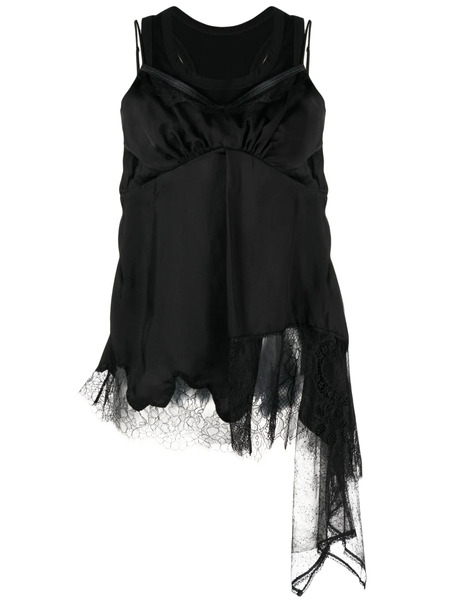 Goen.j Lace-trimmed Double-layer Camisole - Black 